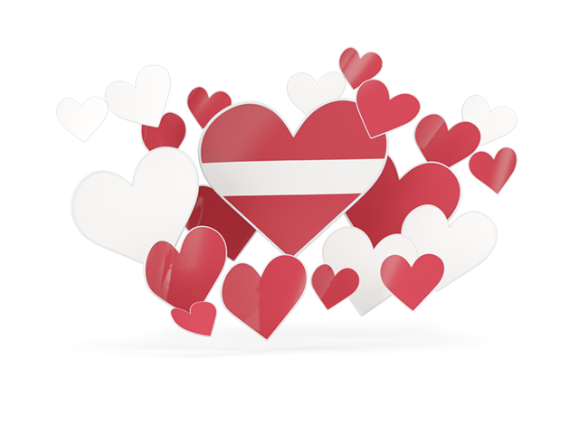 Flying heart stickers. Download flag icon of Latvia at PNG format