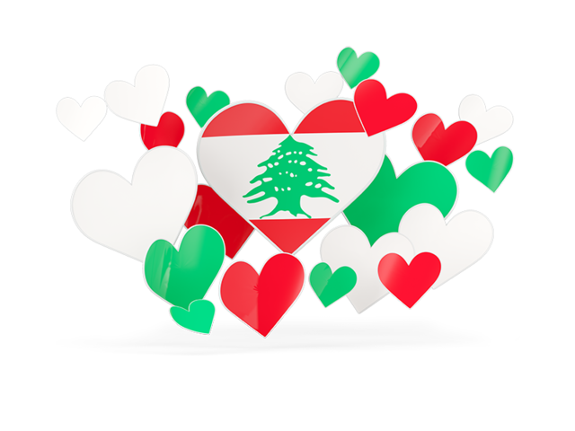 Flying heart stickers. Download flag icon of Lebanon at PNG format