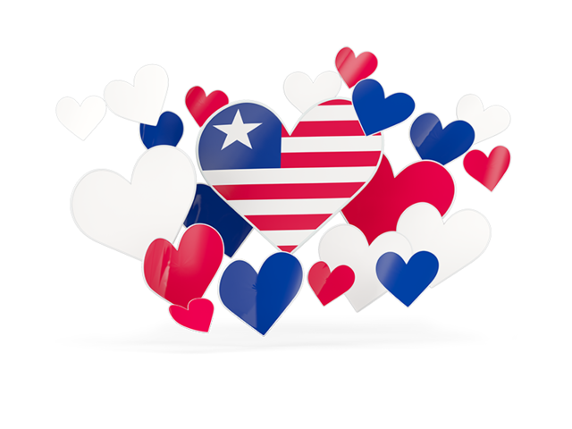 Flying heart stickers. Download flag icon of Liberia at PNG format