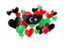 Libya. Flying heart stickers. Download icon.