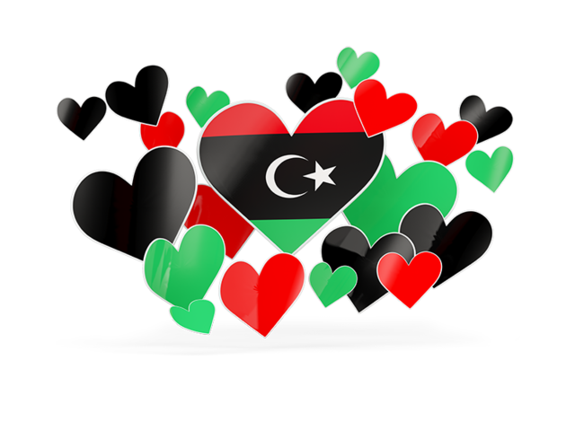 Flying heart stickers. Download flag icon of Libya at PNG format