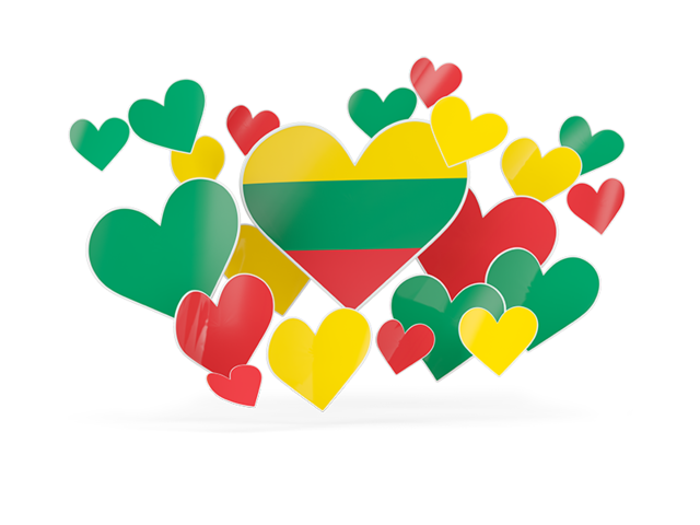 Flying heart stickers. Download flag icon of Lithuania at PNG format