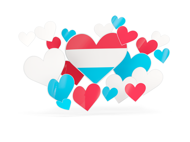 Flying heart stickers. Download flag icon of Luxembourg at PNG format