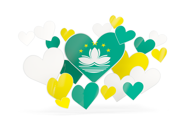 Flying heart stickers. Download flag icon of Macao at PNG format