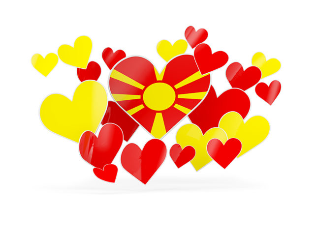 Flying heart stickers. Download flag icon of Macedonia at PNG format