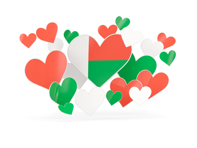 Flying heart stickers. Download flag icon of Madagascar at PNG format