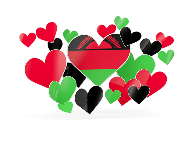 Flying heart stickers. Download flag icon of Malawi at PNG format