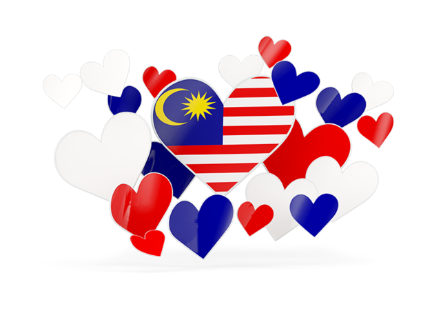 Летающие сердца. Скачать флаг. Малайзия