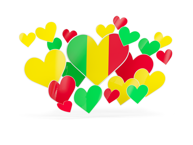 Flying heart stickers. Download flag icon of Mali at PNG format