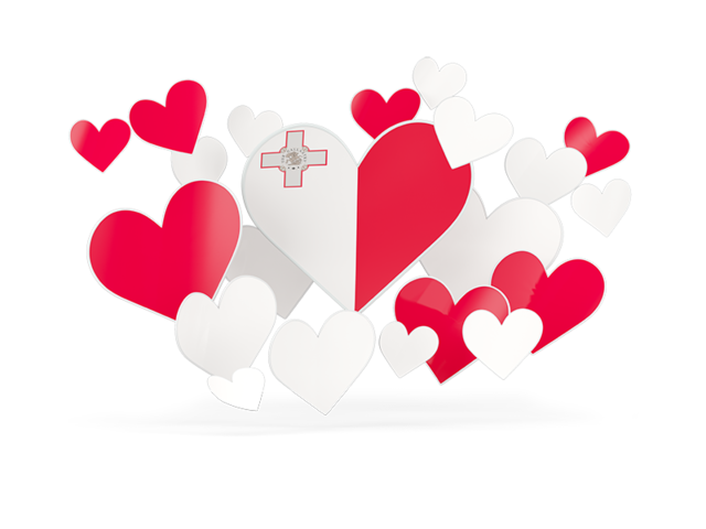 Flying heart stickers. Download flag icon of Malta at PNG format
