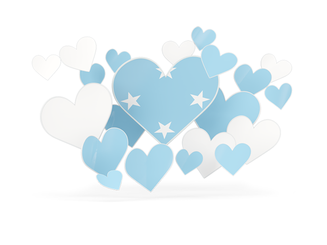 Flying heart stickers. Download flag icon of Micronesia at PNG format