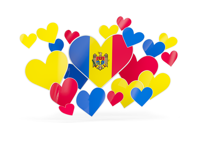Flying heart stickers. Download flag icon of Moldova at PNG format