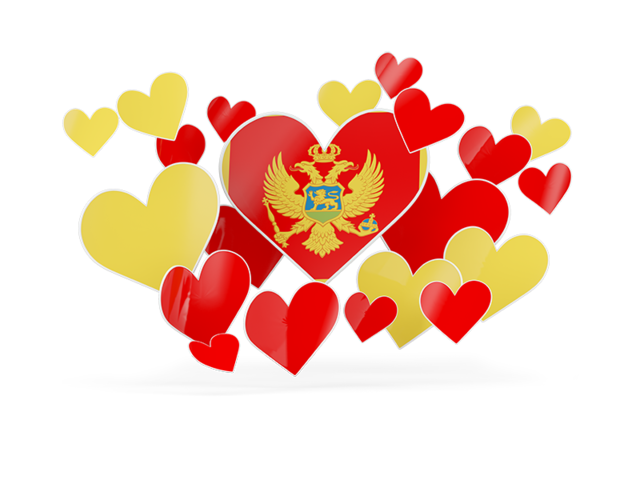 Flying heart stickers. Download flag icon of Montenegro at PNG format