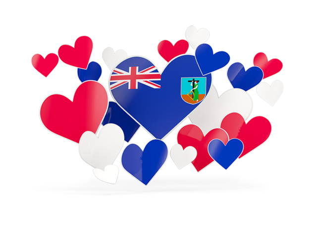 Flying heart stickers. Download flag icon of Montserrat at PNG format