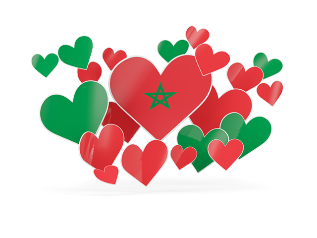 Flying heart stickers. Download flag icon of Morocco at PNG format