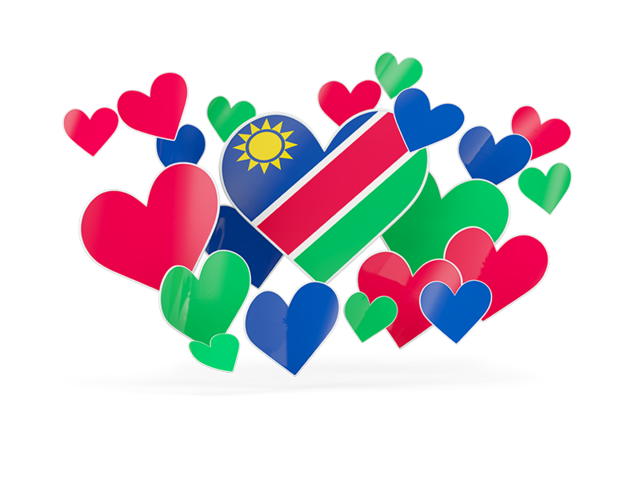 Flying heart stickers. Download flag icon of Namibia at PNG format