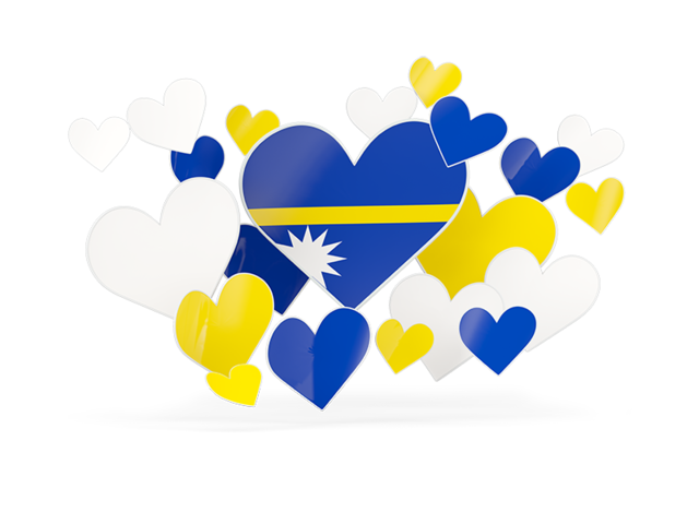 Flying heart stickers. Download flag icon of Nauru at PNG format