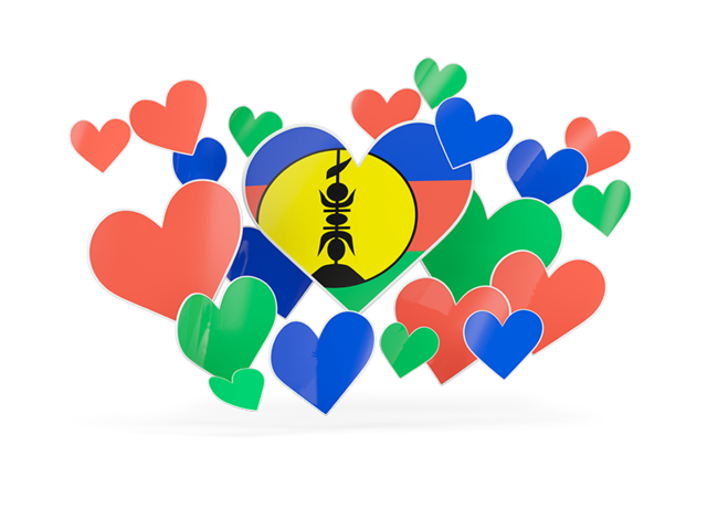 Flying heart stickers. Download flag icon of New Caledonia at PNG format