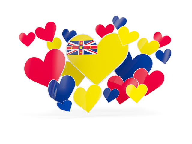 Flying heart stickers. Download flag icon of Niue at PNG format