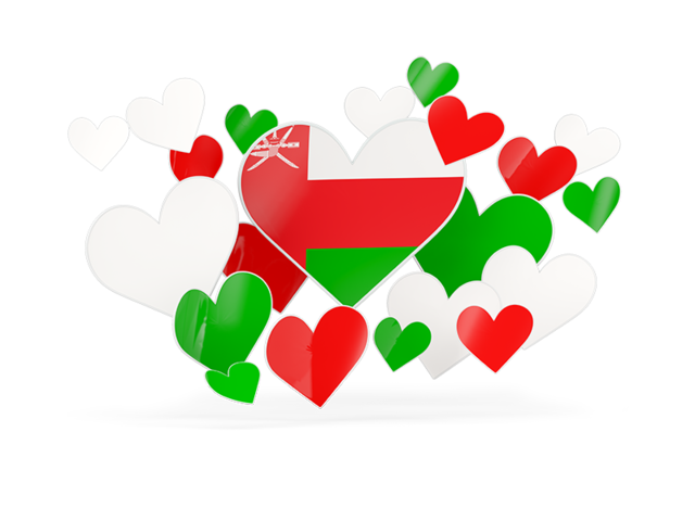 Flying heart stickers. Download flag icon of Oman at PNG format