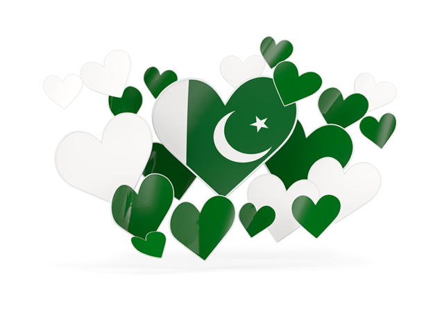 Летающие сердца. Скачать флаг. Пакистан