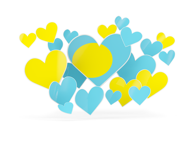 Flying heart stickers. Download flag icon of Palau at PNG format