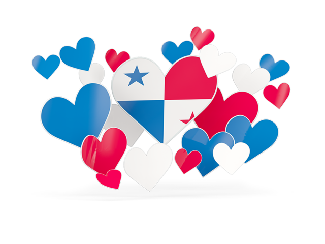 Flying heart stickers. Download flag icon of Panama at PNG format