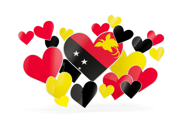 Flying heart stickers. Download flag icon of Papua New Guinea at PNG format