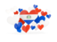 Paraguay. Flying heart stickers. Download icon.
