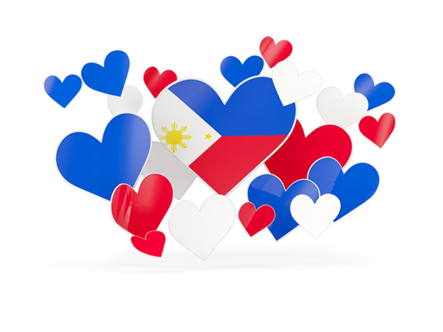 Flying heart stickers. Download flag icon of Philippines at PNG format