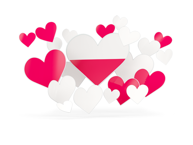 Flying heart stickers. Download flag icon of Poland at PNG format