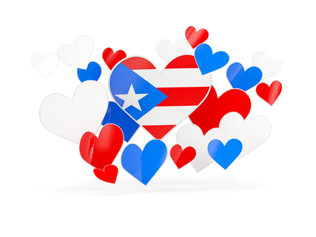 Flying heart stickers. Download flag icon of Puerto Rico at PNG format