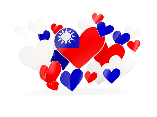 Flying heart stickers. Download flag icon of Taiwan at PNG format