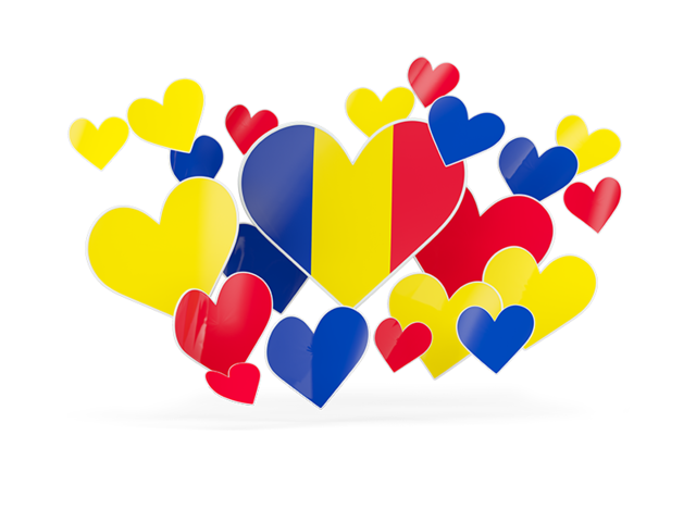 Flying heart stickers. Download flag icon of Romania at PNG format