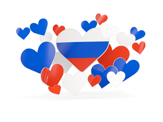 Flying heart stickers. Download flag icon of Russia at PNG format