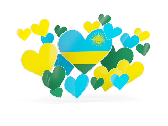 Flying heart stickers. Download flag icon of Rwanda at PNG format