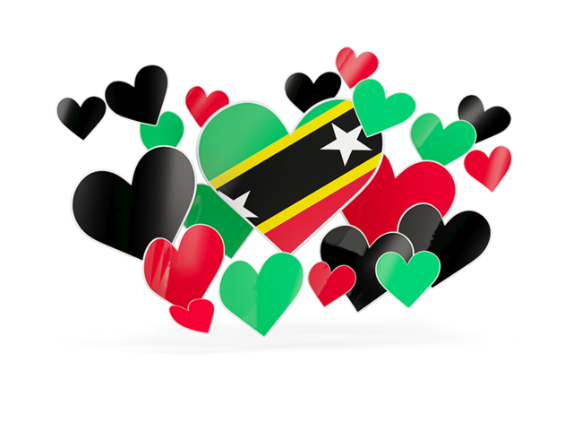 Flying heart stickers. Download flag icon of Saint Kitts and Nevis at PNG format