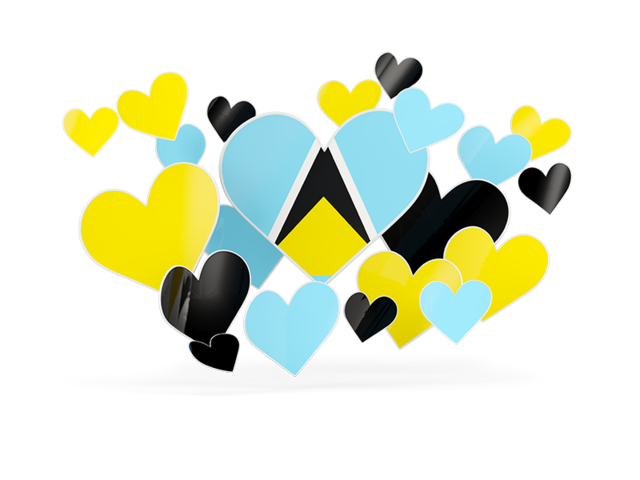 Flying heart stickers. Download flag icon of Saint Lucia at PNG format