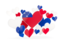 Samoa. Flying heart stickers. Download icon.