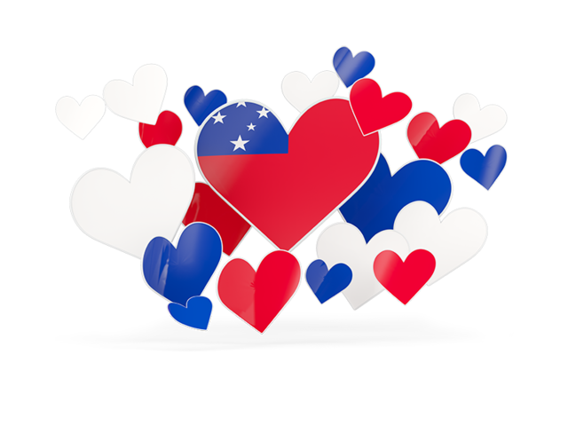 Flying heart stickers. Download flag icon of Samoa at PNG format
