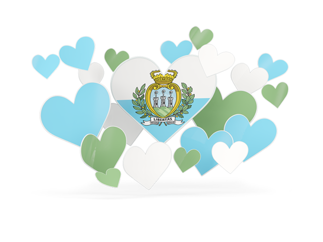 Flying heart stickers. Download flag icon of San Marino at PNG format