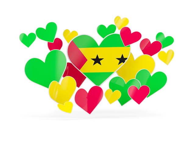 Flying heart stickers. Download flag icon of Sao Tome and Principe at PNG format