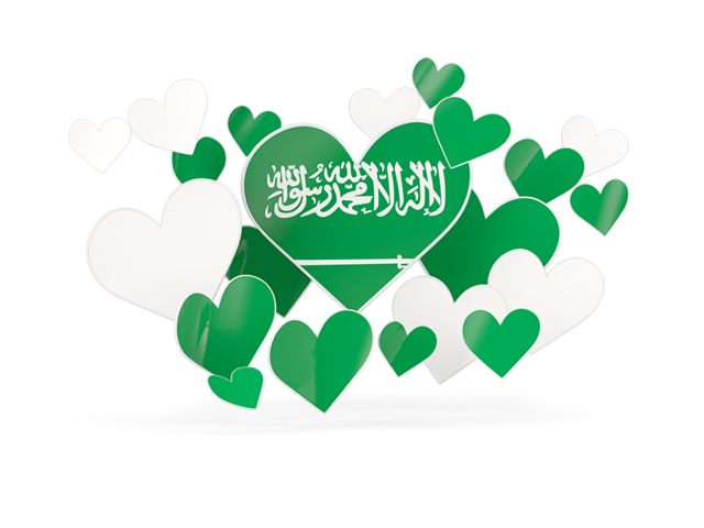 Flying heart stickers. Download flag icon of Saudi Arabia at PNG format