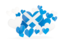 Scotland. Flying heart stickers. Download icon.