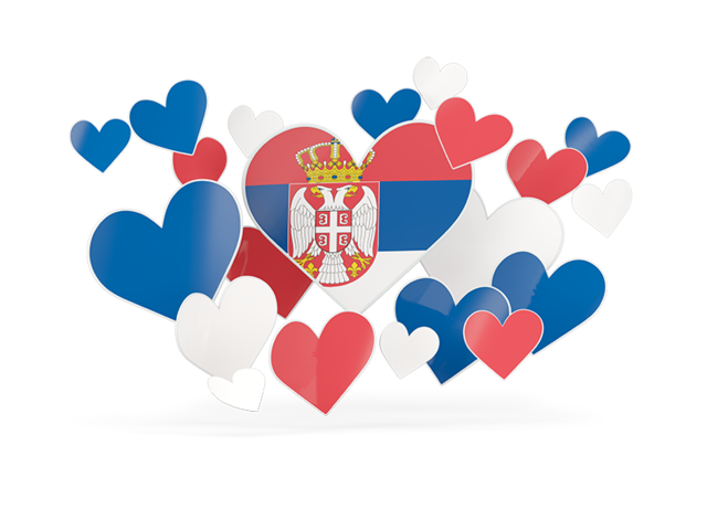 Flying heart stickers. Download flag icon of Serbia at PNG format