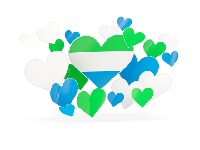 Flying heart stickers. Download flag icon of Sierra Leone at PNG format