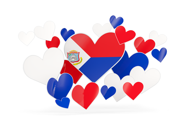 Flying heart stickers. Download flag icon of Sint Maarten at PNG format