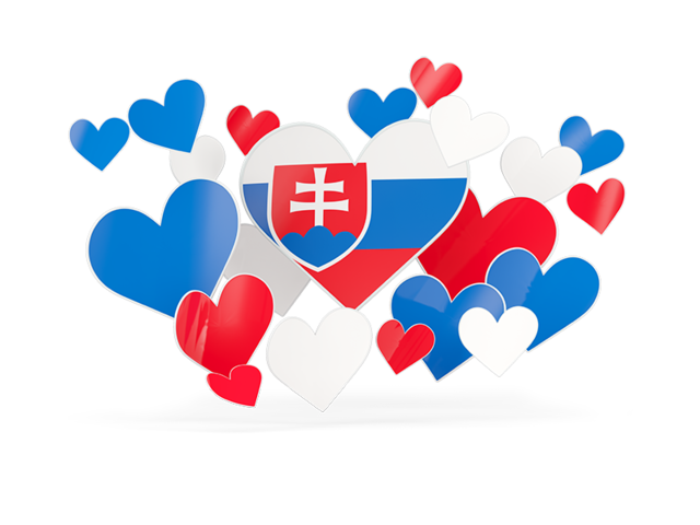 Flying heart stickers. Download flag icon of Slovakia at PNG format