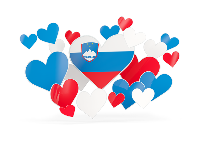 Flying heart stickers. Download flag icon of Slovenia at PNG format
