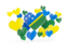 Solomon Islands. Flying heart stickers. Download icon.